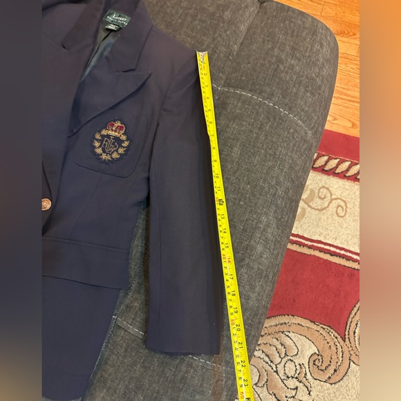 Vintage Ralph Lauren Navy Double-Breasted Wool Blazer Size Medium - Picture 14 of 16